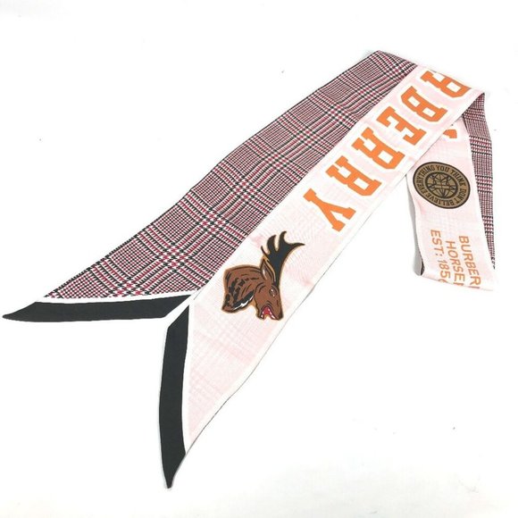 BURBERRY 8037524 logo BandeauScarf Scarf silk pink/Orange - Picture 1 of 12